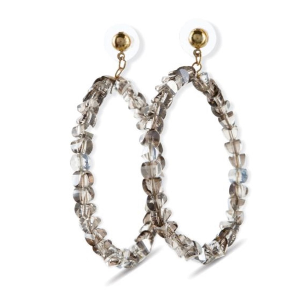 Myra Crystal Pebble Large Hoop Earrings